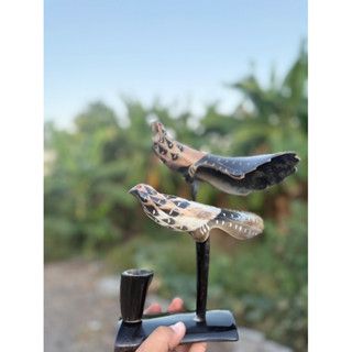 นกสาริกาแกะสลัก งานแฮนด์เมด เขาควายแท้