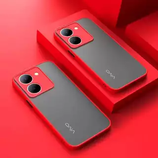 เคสขอบสีหลังแบบขุ่น ใช้สำหรับ Vivo Y36 Y27 5G Y27S Y03 Y18 Y28s Y03T เคสกันกระแทกหลังด้าน ขอบสี
