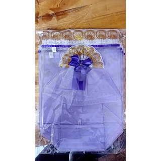 ถุงสังฆทานแบบจีบพร้อมโบว์ (10ใบ/แพ็ค) ใส่ของขวัญของไหว้