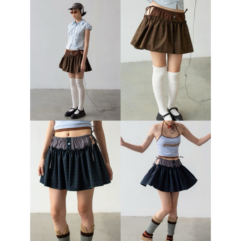 BALLADS GRUNGE GIRL MINI SKIRT กระโปรงสั้นรูดระบาย