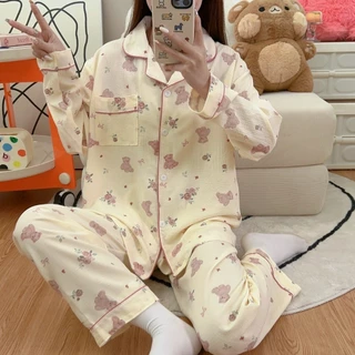 LL#ชุดนอนผ้าฝ้ายญี่ปุ่น.ลายมินิมอล.เนื้อผ้าบางเบาใส่สบาย Sleepwear. Lady Women #LLญี่ปุ่น