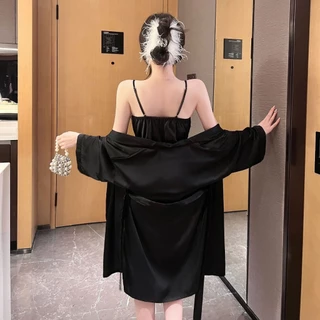 ผ้าคลุมนอน ใส่สบายผ้าซาตินผ้าลื่นนุ่มไม่ละคายเคืองผิว#DB054
