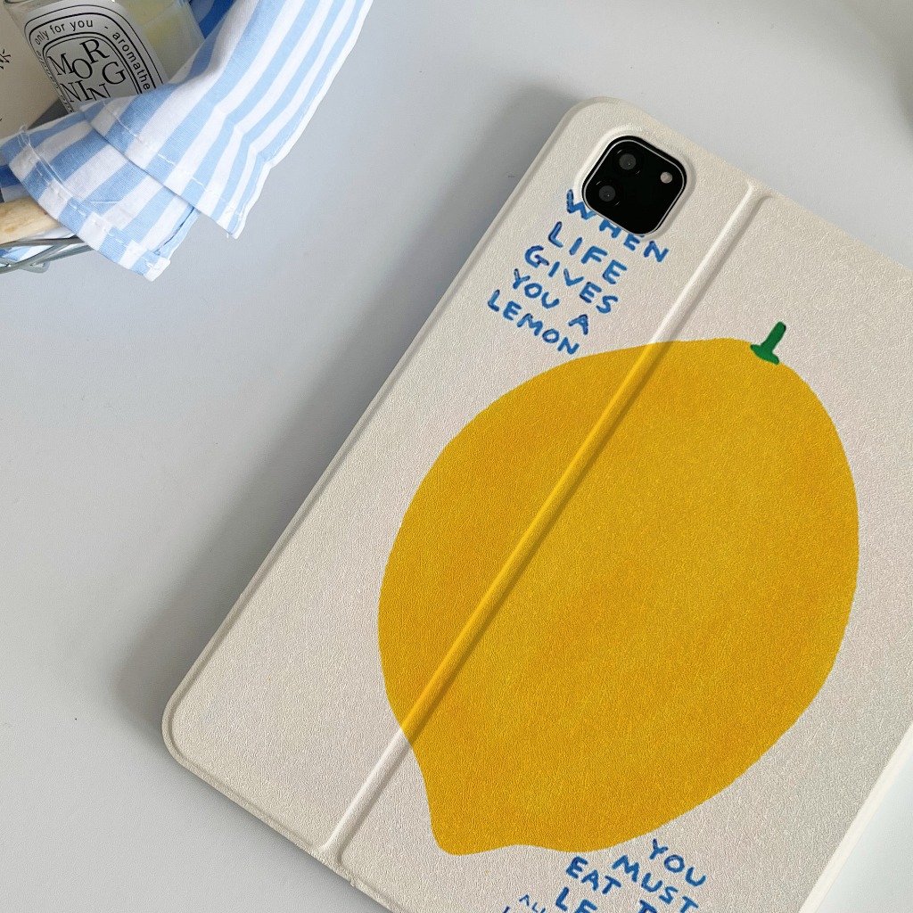 🚀จัดส่งทันที🚀เคสไอแพด มะนาว Gen9 Pro13 2024 Air7/6 11 Pro11 Gen11/10 สไตล์เรียบง่าย คสipad Gen6 Air5 - รูปที่ 3