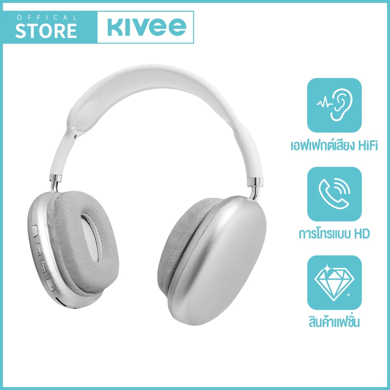 KIVEE Bluetooth Headphones หูฟัง​บลูทูธ หูฟัง​ไร้สาย​ หูฟัง​ครอบหู คุณภาพเสียงดี