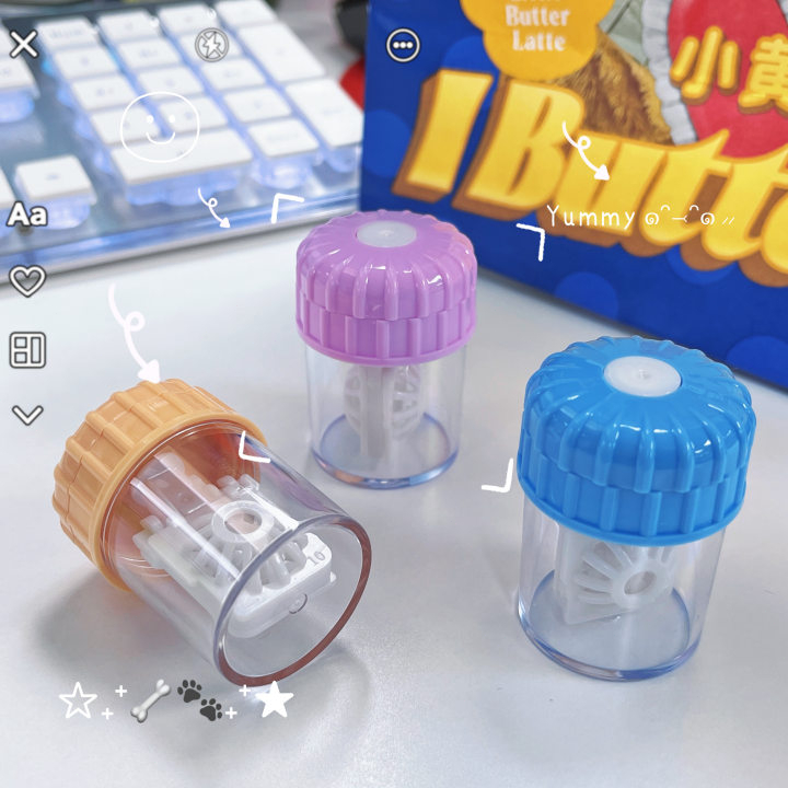 ตลับคอนแทคเลนส์ Sweet Bubbles เครื่องล้างคอนแทคเลนส์แบบมือหมุน ทำความสะอาดคอนแทคเลนส์