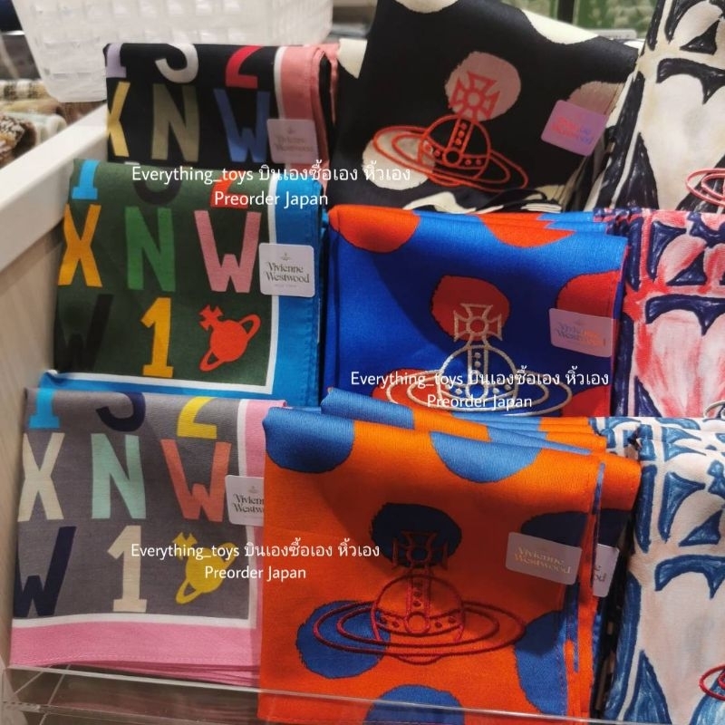 [สินค้าพร้อมส่ง]​ Vivienne​ Westwood ผ้าเช็ดหน้า ผ้าคาดผม ผ้าผูกผม ลิขสิทธิ์​แท้​จาก​ญี่ปุ่น​🇯🇵🇯🇵🇯🇵