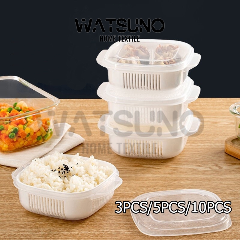 Watsuno.กล่องถนอมข้าว กล่องถนอมอาหาร/กล่องเก็บอาหารเข้าไมโครเวฟ/กล่องถนอมเนื้อแช่แข็ง
