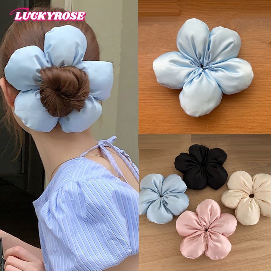 LUCKYROSE น่ารักฟองน้ําดอกไม้ผมแหวนขนาดใหญ่ 15cm มีให้เลือกหลายสี