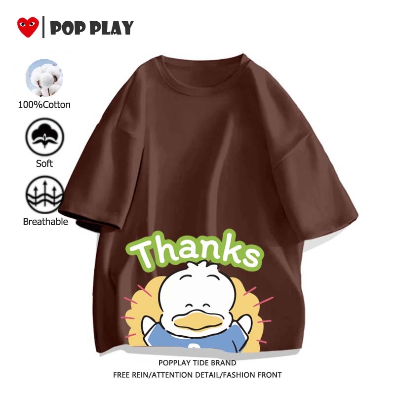 เสื้อยืด （Sanrio Pekkle） เสื้อยืดผู้หญิงผู้ชาย แขนสั้น ระบายอากาศได้ ลายพิมพ์การ์ตูนน่ารัก (ส่งเร็ว จัดส่งจากไทย) - รูปที่ 4