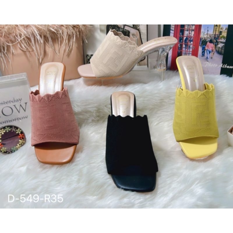 รองเท้าส้นแก้ว ไซส์ 36-43 ไซส์ใหญ่ Bigsize ส้นสูง 3 นิ้ว สไตล์เกาหลี แบบผ้าไหมพรม ยืดตามเท้า ใส่สวย ไม่บีบรัดเท้าคะ