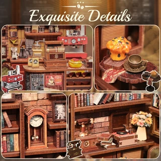 CUTEBEE CWGB402 บ้านตุ๊กตา DIY ร้านกาแฟ บ้านของเล่น Dollhouse ของขวัญวันเกิด