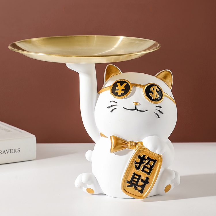 (ส่งจากไท) ตกแต่งบ้าน ถาดแมวโชคดี กุญแจตกแต่ง ทางเข้าห้องนั่งเล่น ทางเข้าตู้ไวน์ ตกแต่งบ้าน ของขวัญ - รูปที่ 2