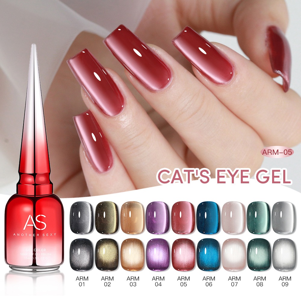 สีเจลลูกแก้ว Glass beads crystal 9 สี ARM ยาทาเล็บเจล ตกแต่งเล็บ สีเจลทาเล็บ ASฝาแหลม