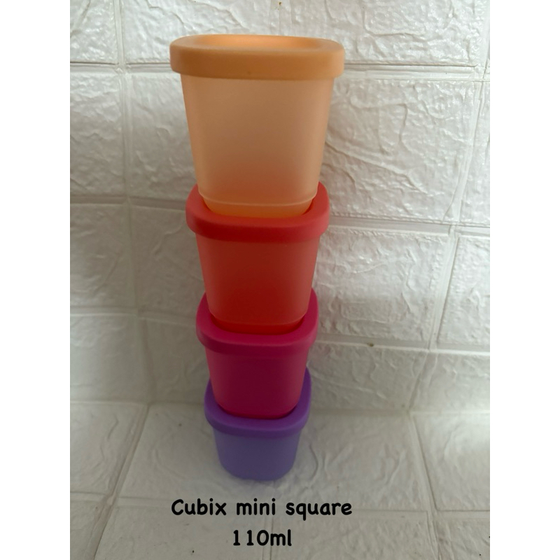 Tupperware รุ่น Cubix Mini Square Round (1ใบ) ขนาด 110ml (ส้ม/ม่วง/ฟ้า/เขียว/แดง)