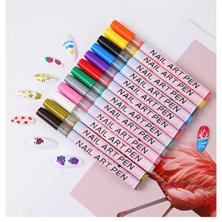 Nail.World ปากกาเพ้นท์เล็บ กราฟฟิติ น้ํามัน แห้งเร็ว แบบพกพา ปากกามาร์กเกอร์อะคริ ชุดเครื่องเขียน สําหรับตกแต่งเล็บ 12 ส