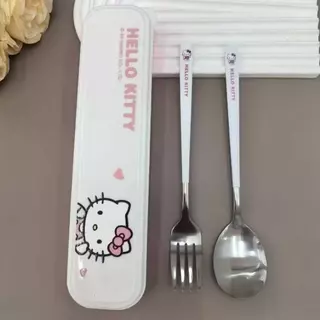 ชุดช้อน Sanrio Character สแตนเลสเกรด 410 มีกล่องเก็บสกรีนลาย