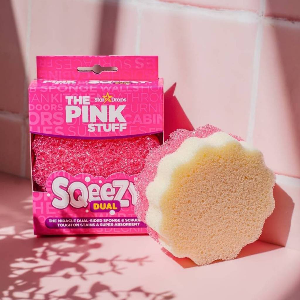 The Pink Stuff Miracle Sqeezy Dual Sided Sponge & Scrubber ฟองน้ำอเนกประสงค์ จากอังกฤษ 🇬🇧 - รูปที่ 3