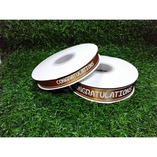 ริบบิ้นพิมพ์ลายขอบเส้นcongratulations