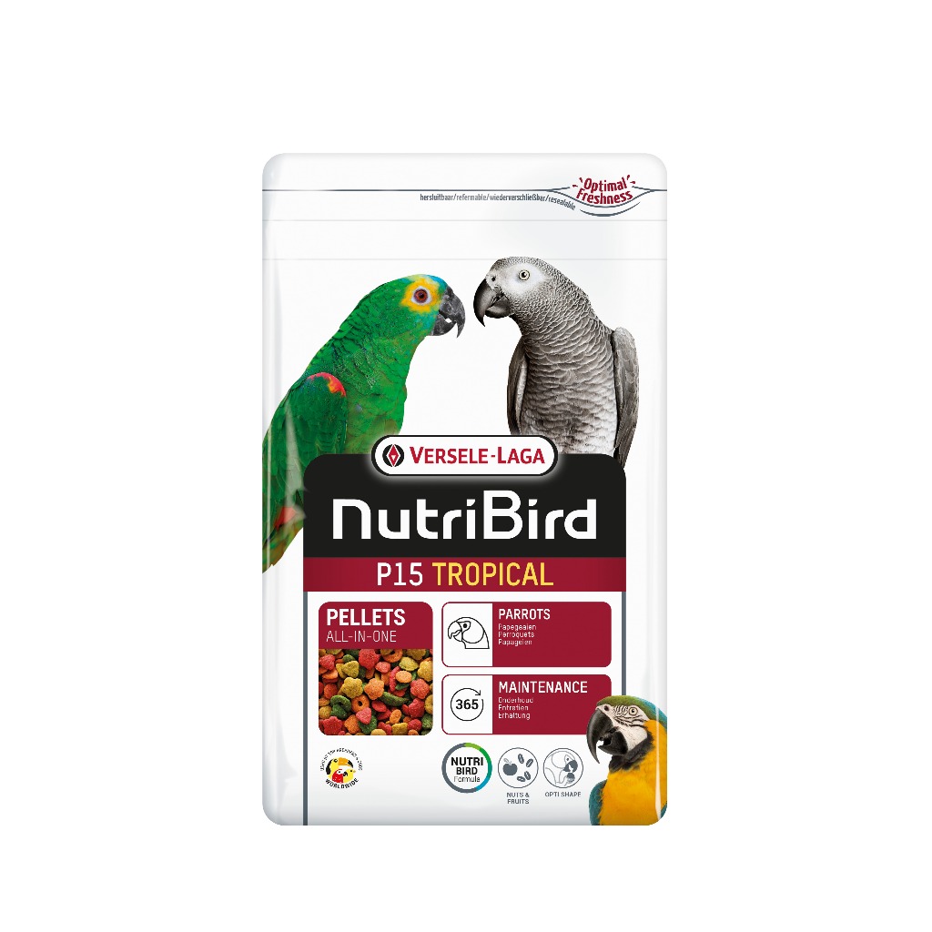 NutriBird P15 original 1kg. (อาหารเม็ดสำเร็จรูป นกปากขอ)