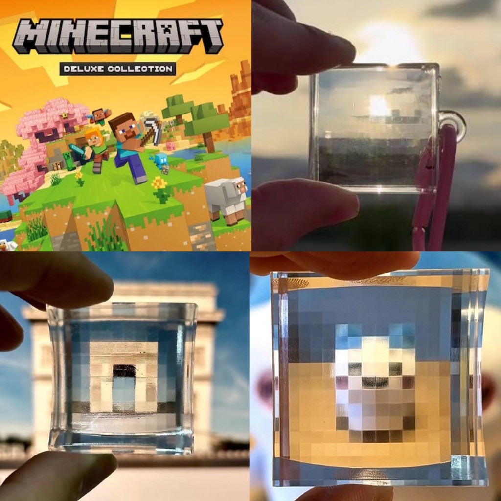 ส่งจากไทย🔍พวงกุญแจ8บิต โมเสก พวงกุญแจไมน์คราฟต์ ใช้เป็นกล้อง8บิตได้ 8bit minecraft keychain ใช้เปลี่ยนภาพให้เหมือนในเกม