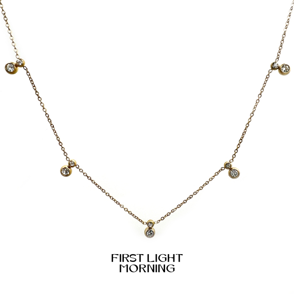 First Light Morning : Astina Necklace สร้อยคอ Stainless Steel ประดับ Rhinestone