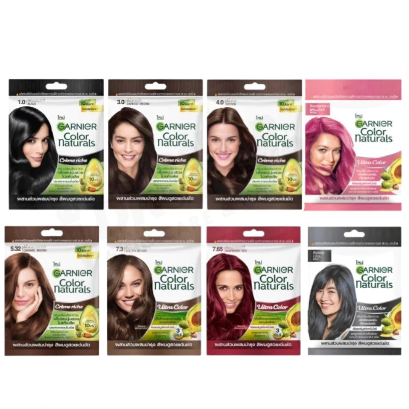 GARNIER Color naturals การ์นิเย่ คัลเลอร์ แนทเชอรัลส์ ครีมย้อมผม ครีมเปลี่ยนสีผม 30 ml.(1 ซอง)