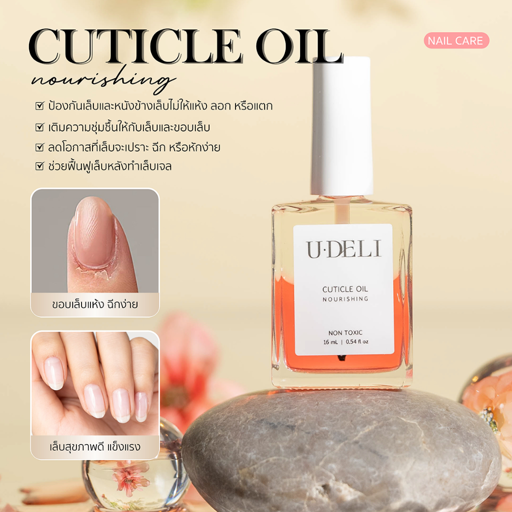 ออยบำรุงเล็บและขอบเล็บ U-DELI Nail Cuticle Oil Vitamin E สกัดจากธรรมชาติ เพิ่มความชุ่มชื้นให้เล็บ