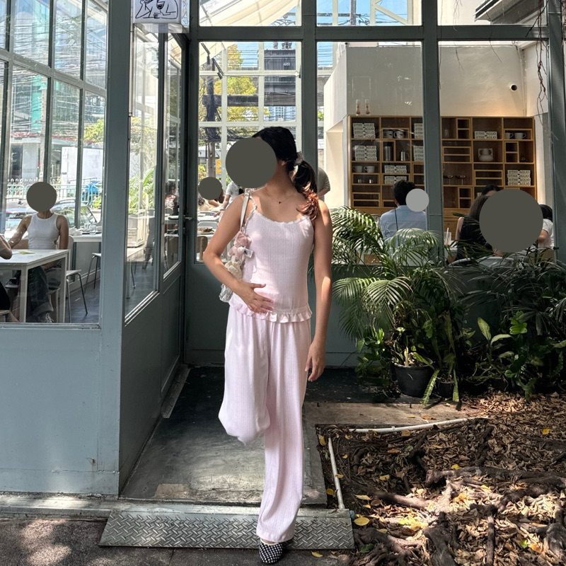 Pointelle pants กางเกงขายาวผ้าฉลุ*พร้อมส่ง*