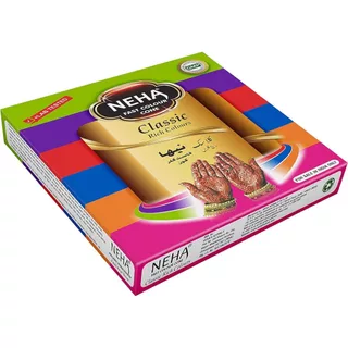 Neha Color Henna สติกเกอร์รอยสักชั่วคราว รูปกรวยเฮนน่า สีดํา สีน้ําตาล สีแดง สีขาว สไตล์อินเดีย