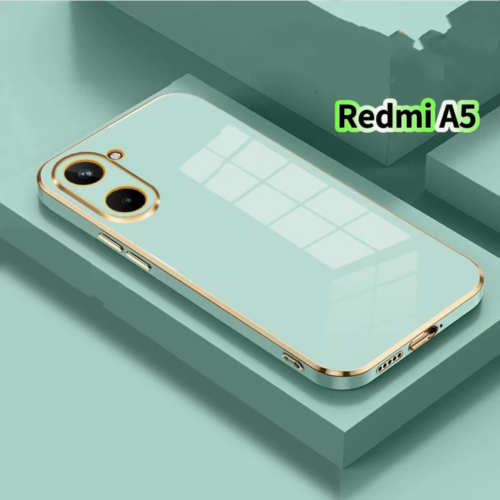 เคส สีสวย กันกล้อง สำหรับ Xiaomi Mi15T และ Redmi A5 A7 13C POCO C71 C65 กันกระแทก คลุมกล้อง หรูหรา ขอบทอง