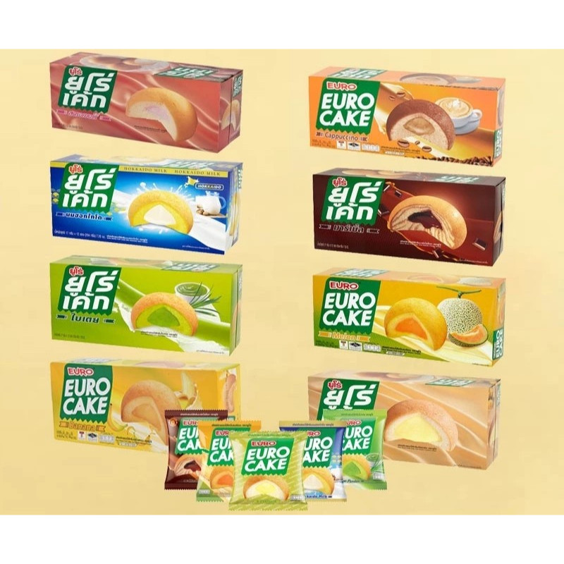 EURO Cake ยูโร่ คัสตาร์ดเค้ก 17 ก. 12 ชิ้น