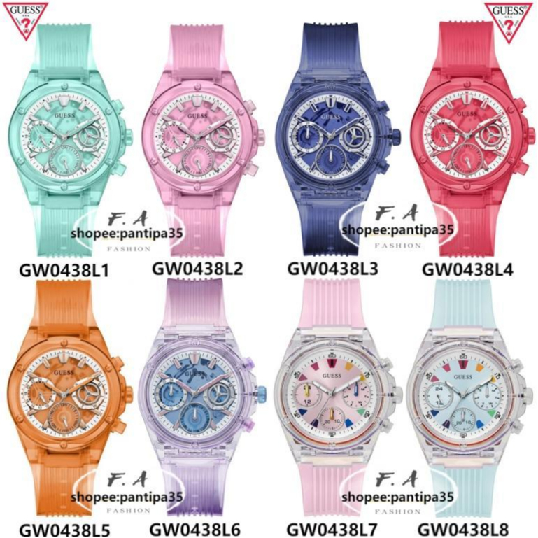 F.A ของหม่คะ Guess นาฬิกาผู้หญิงมัลติฟังก์ชั่นค่ะ หน้าปัดSkeletonสีสันสวยงามค่ะ GW0438L1 GW0438L2 GW0438L3 GW0438L3 39MM