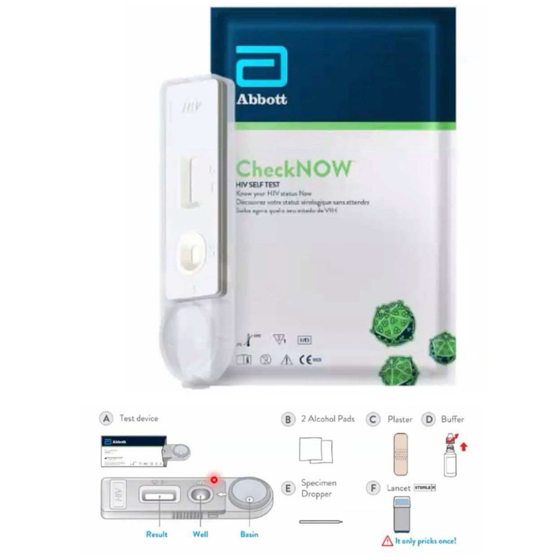 ชุดตรวจคัดกรอง HIVด้วยตัวเองCheckNOW  ABBOTTจากเลือดปลายนิ้วแบบ รวดเร็ว ถูกต้อง 99.9% รับรองจาก อย.