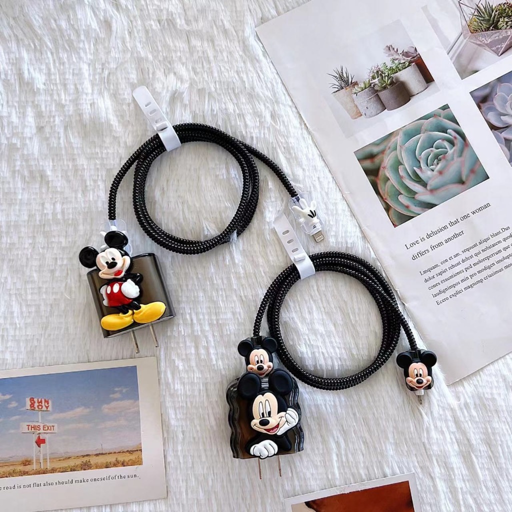 (1เซตมี5ชิ้น)พร้อมส่งจากไทยชุดพันสาย เคสหัวชาร์จของไอโฟน18w-20w