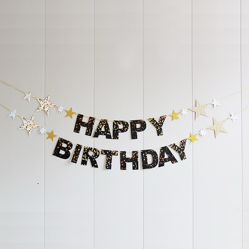 ป้ายอักษรHappy birthday พร้อมดาว ตัวใหญ่ ป้ายวันเกิด ทำจากกระดาษ พร้อมส่งร้านไทย - รูปที่ 7