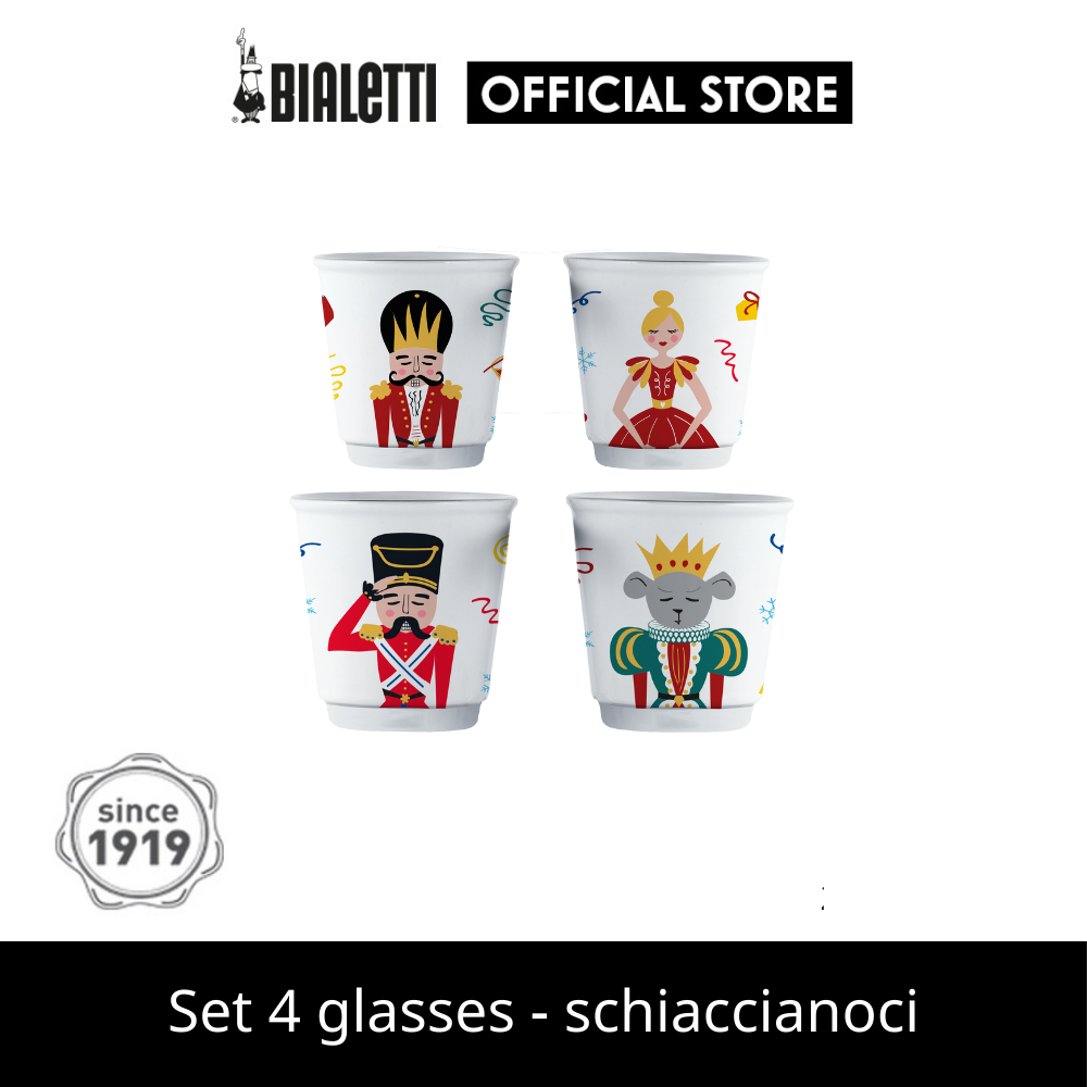 Bialetti เซตแก้ว รุ่น Schiaccianoci - SET 4 CUPS [BL-NSN2023001]