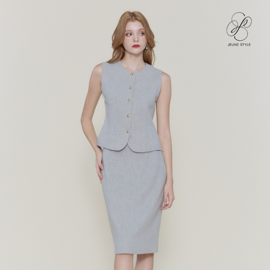 Jeune Style Round Neck Vest เสื้อกั๊กคอกลม JS243A61