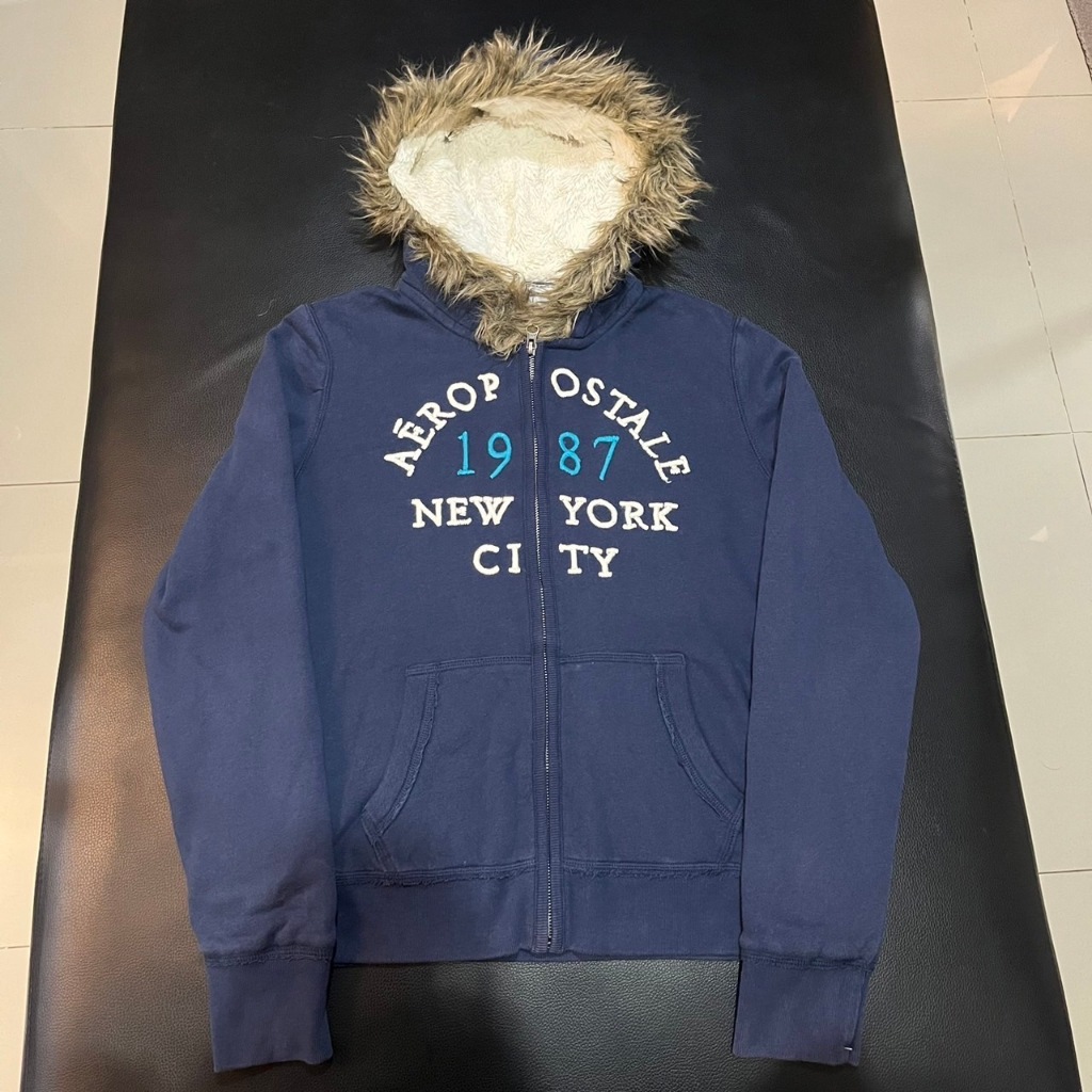 Vintage Aeropostale Zip Up Fur Hoodie If6was9 LGB Style