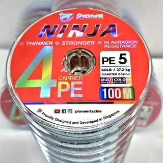 สายพีอี PIONEER PE NINJA 4 X สายพีอี ไพโอเนียร์ นิลจา ถัก 4 สายเคลือบกันน้ำ
