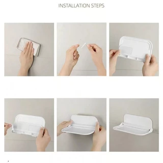 ชั้นวางโทรศัพท์มือถือสำหรับห้องน้ำ การเจาะ-ฟรี ฉินที่วางโทรศัพท์มินิมอลชั้นเก็บของรีโมทคอนโทรลติดผนัง1