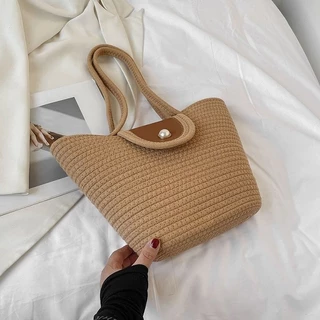 B-1717🔥พร้อมส่ง กระเป๋าสะพายไหล่สําหรับผู้หญิง กระเป๋าสาน สไตล์วินเทจคลาสสิค แฟชั่นฤดูใบไม้ผลิง านดีมาก แฟชั่นมาใหม่