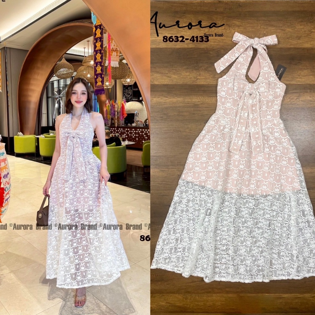 Aurora Brand 8632-4133 ชุดแม็กซี่เดรสตัวยาวงานลูกไม้