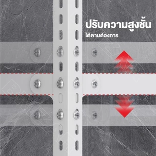 BMZAR ชั้นวางของ 200CM ชั้นเก็บของ 3/4/5ชั้น เหล็ก รุ่นอัพเกรด+ปะเก็น+สกรู ปรับความสูงได มีสีดำและสีขาว