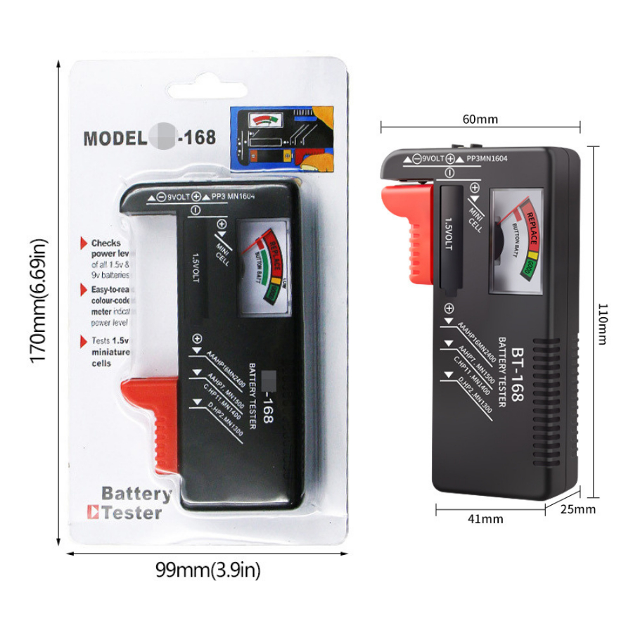 เครื่องทดสอบแบตเตอรี่Universalสำหรับการทดสอบ9V N D C AA AAA Digital Battery Tester Capacity