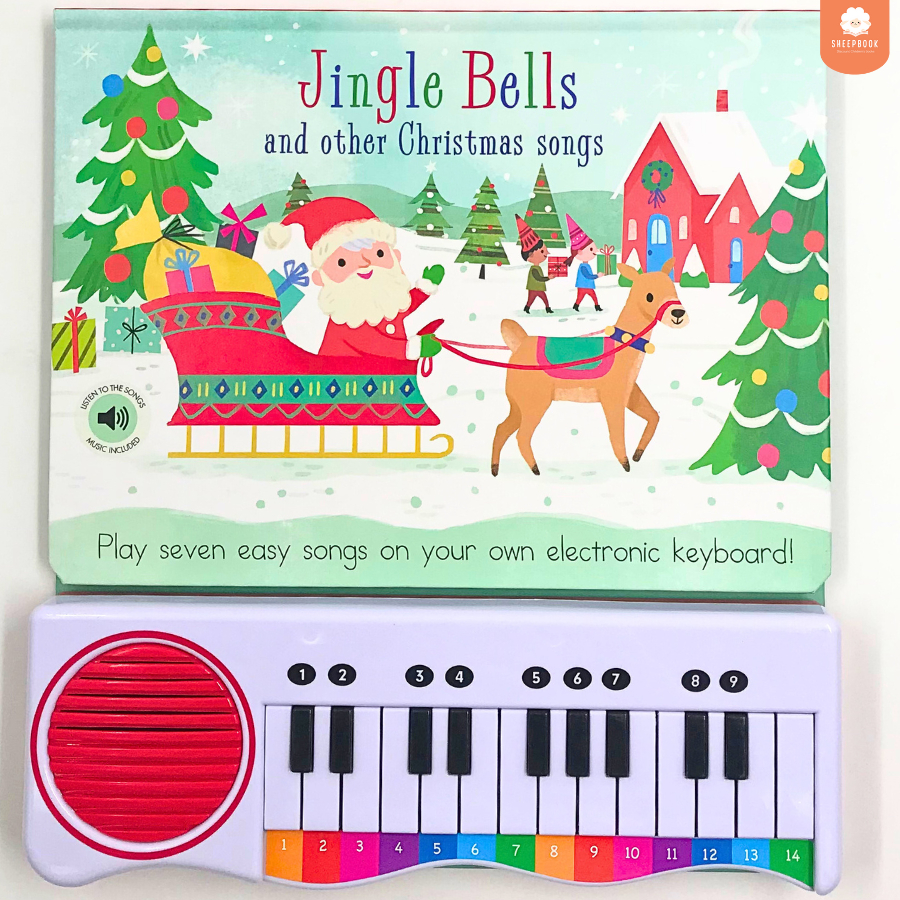 หนังสือปุ่มกดมีเสียง Piano Book - Jingle Bells  กระดาษแข็งทุกหน้า