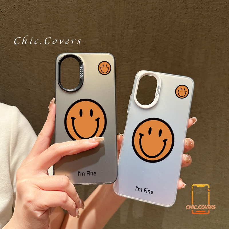 สําหรับ OPPO A7 A15 A16 A92 A9 A95 A57 A78 A18 A94 A3 A60 A93 A98 A79 A60 A58 A3S A12E ใบหน้ายิ้มที่มีความสุขเรียบง่าย