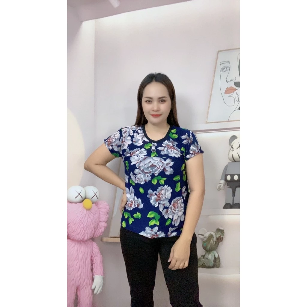 เสื้อลายดอกดำ แขนสั้น อก32-40นิ้ว รุ่น314 thumbnail 3