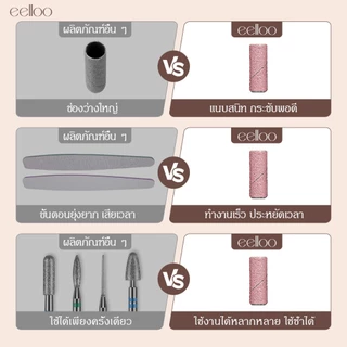 eelloo เซตแมนเดรล+หัวเจียร3มม. แถบขัด#180#240+ห่วงเจียร เครื่องมือทำเล็บครบจบที่ชุดเดียว