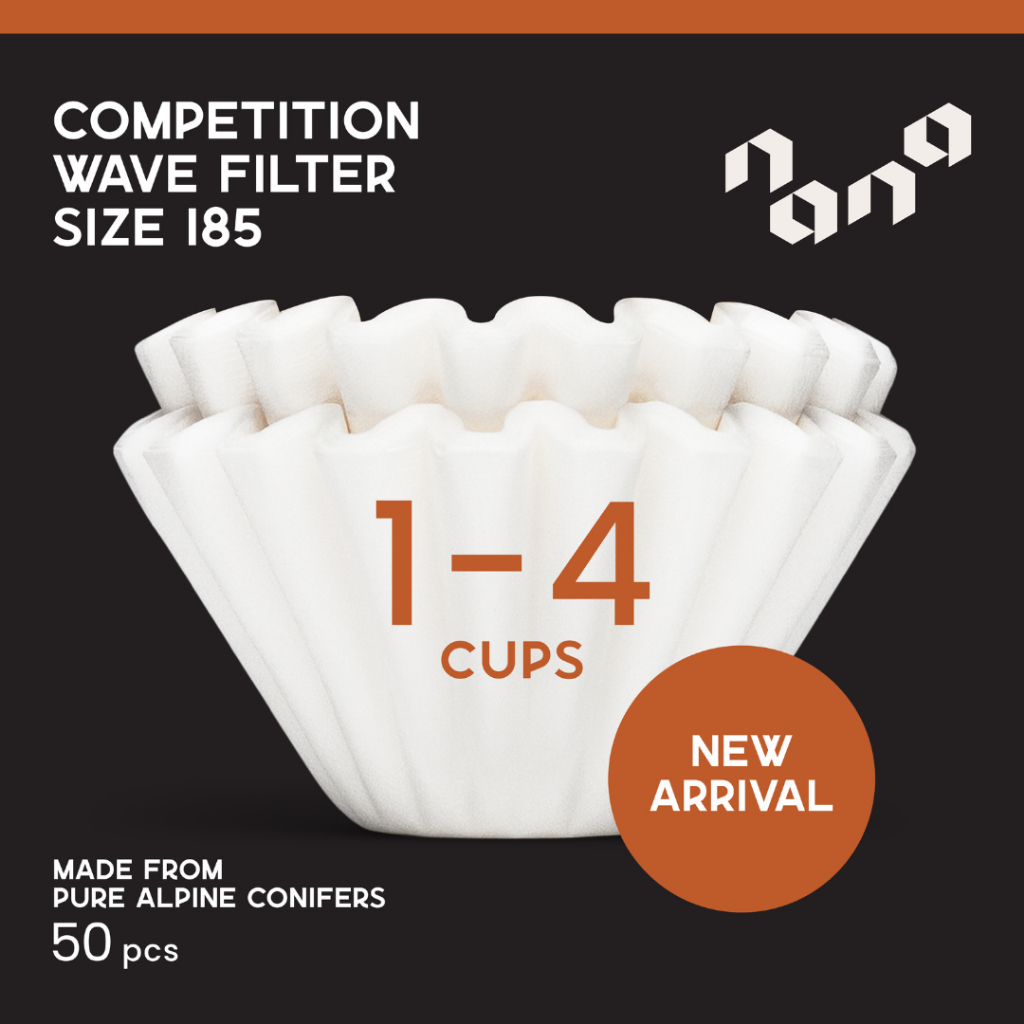กระดาษกรองแบบเวฟ 185 กระดาษกรองกาแฟดริป Competition Wave Filters (50ชิ้น/แพค) by Wasin Kusakabe l Nana Coffee Roasters
