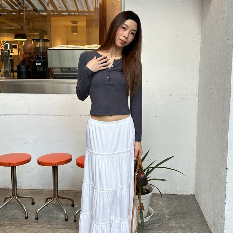 fascibante asley top สีเทา smoke ใหม่